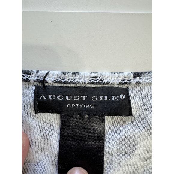 August Silk Options Vintage Crop Tank Top Animal Print Cotton Size Large - Picture 2 of 4